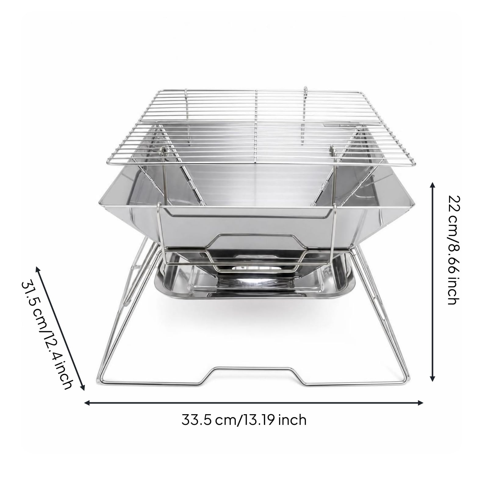 kowaku Barbecue Portatile con Borsa Compatto Griglia Pieghevole da Esterno Leggera per, Giardino, Quadrato Con Set Completo