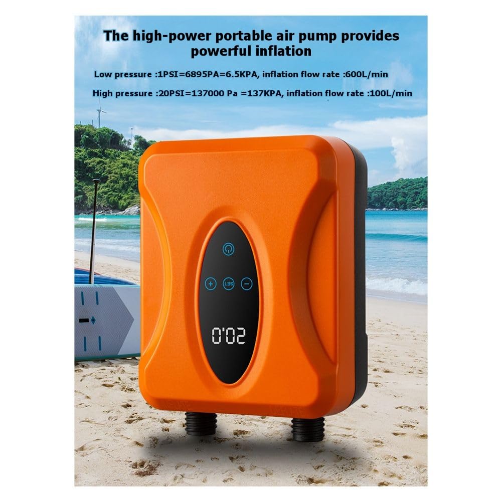 Bomba de Aire Eléctrica con Control Táctil y Luz LED para Inflar y Desinflar de Paddle Surf y Kayaks Hinchables