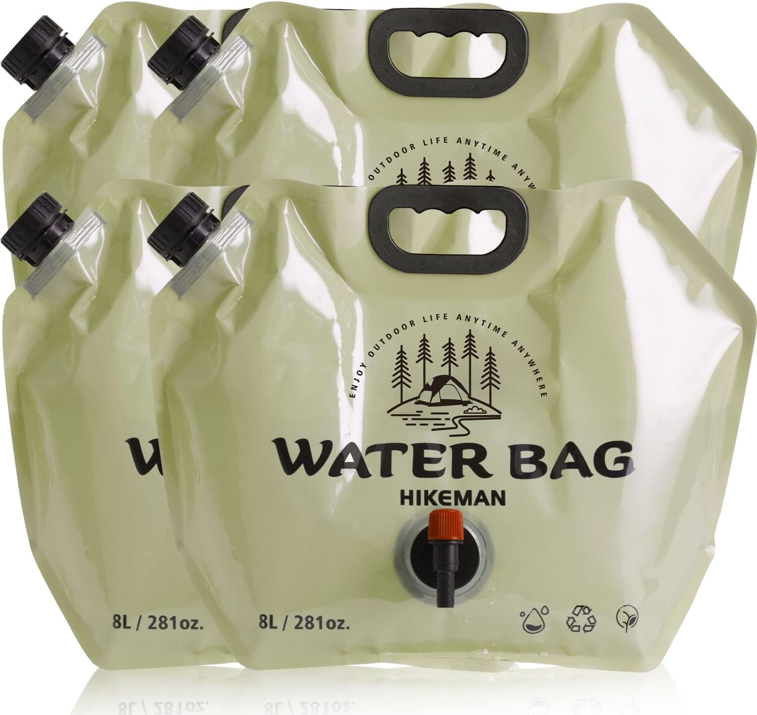 HIKEMAN Collapsible Water Storage Carrier 1.9 Gallon Portable Water Container