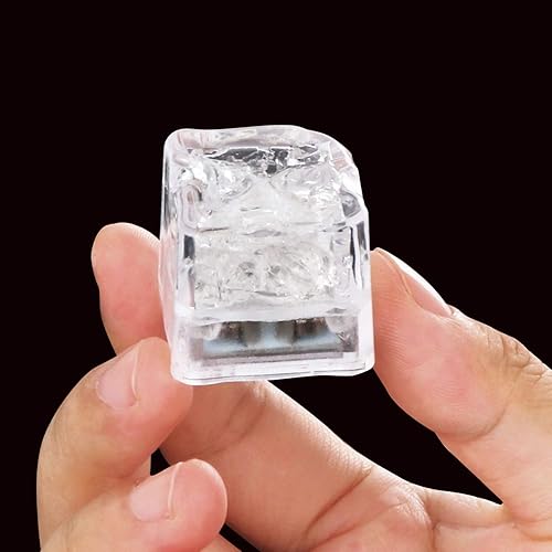 Miniatura 7 de Cubos de hielo iluminados, paquete de 72 cubos de hielo LED que cambian de color para bebidas que brillan en la oscuridad, cubos de hielo