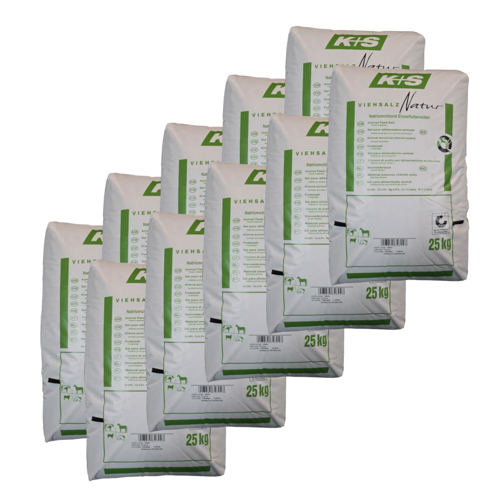 K+S Esco Viehsalz Natur 10x25kg Rinder Pferde Schafe Ziegen Wild Salz Streusalz