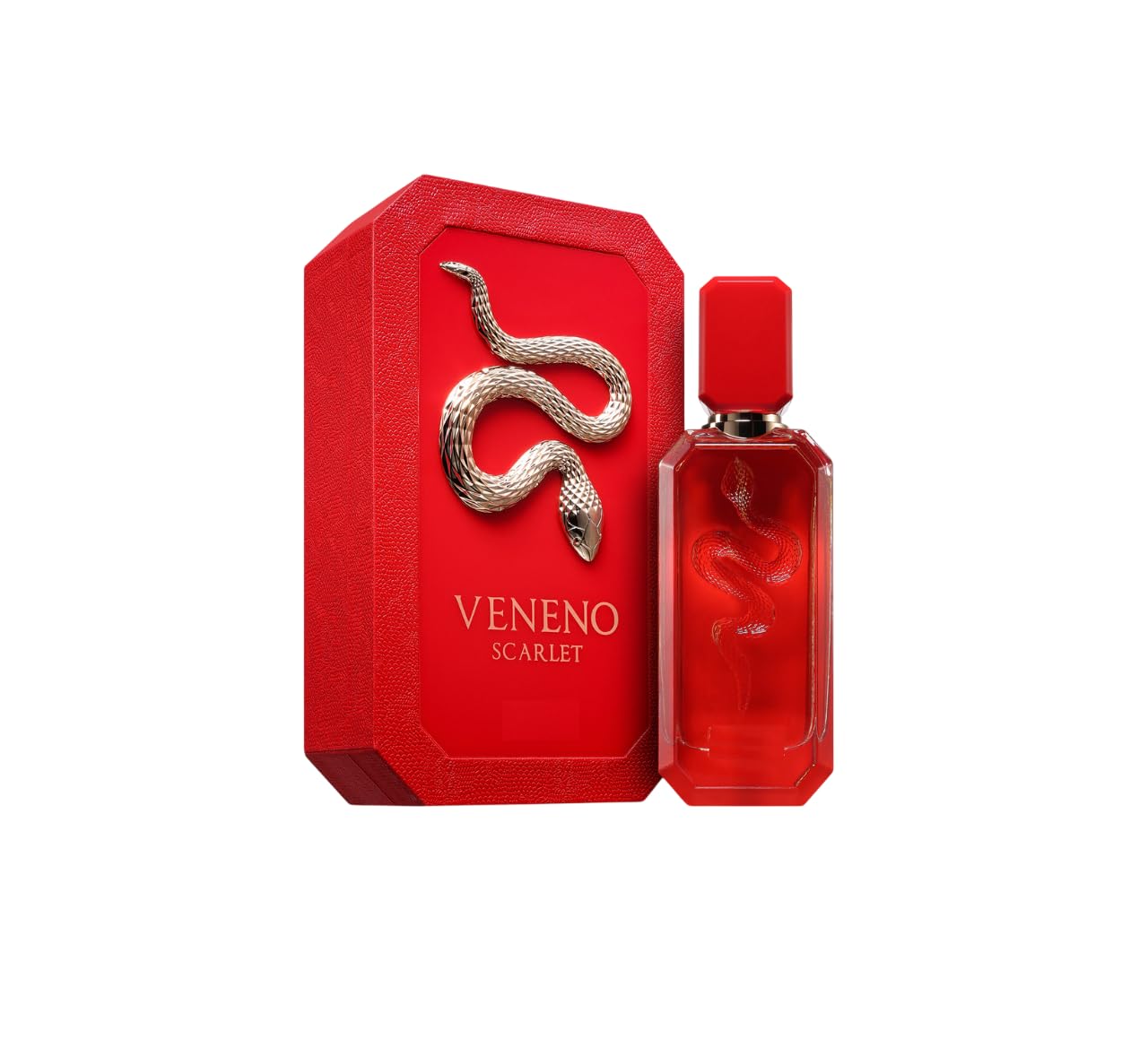Veneno Scarlet Eau de Parfum 100ml - Perfume Árabe Unisex de Larga Duración, Incluye Atomizador Recargable, Fragancia Oriental Frutal con Notas de Fresa, Caramelo, Cuero y Vainilla (Veneno Scarlet)