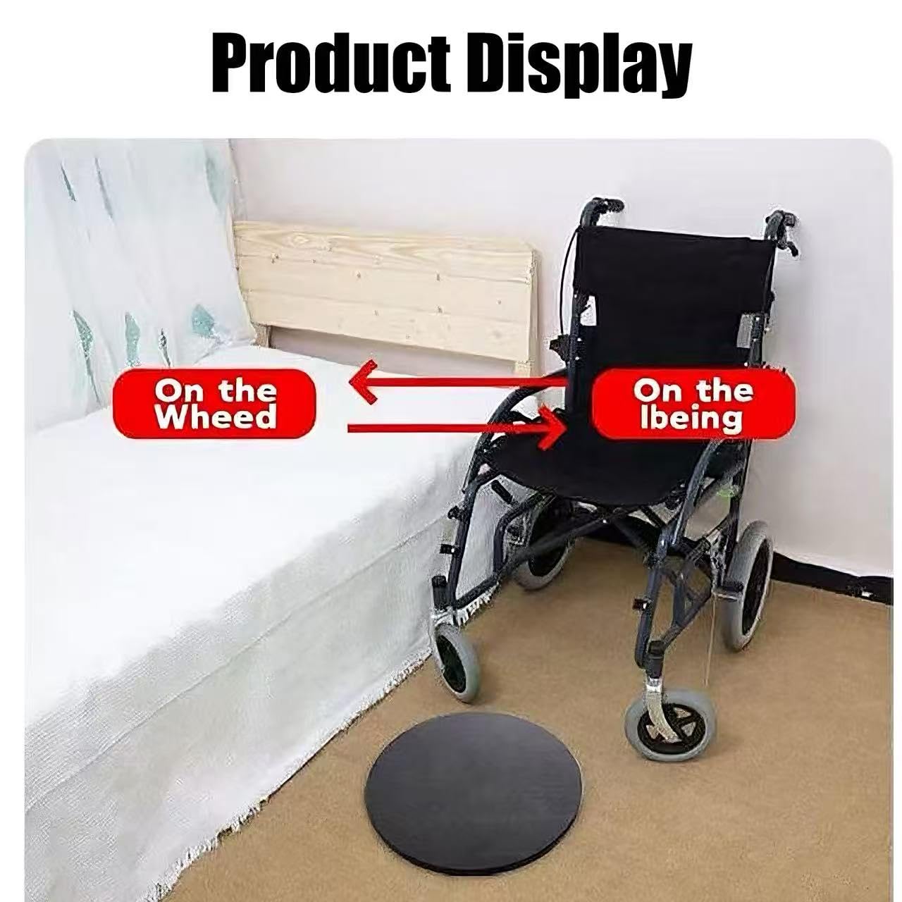 NEWFUN Disco de Transferencia de Pacientes Tabla de Transferencia Giratoria 360°, Plataforma Giratoria para Silla de Ruedas, Accesorios de Enfermería, Apta Para Personas Mayores y Discapacitadas