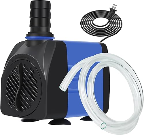 AQUANEAT Bomba de fuente, bomba de agua sumergible de 480 GPH con tubo de 5 pies, para acuario, mesa de agua, cascada, hidroponía