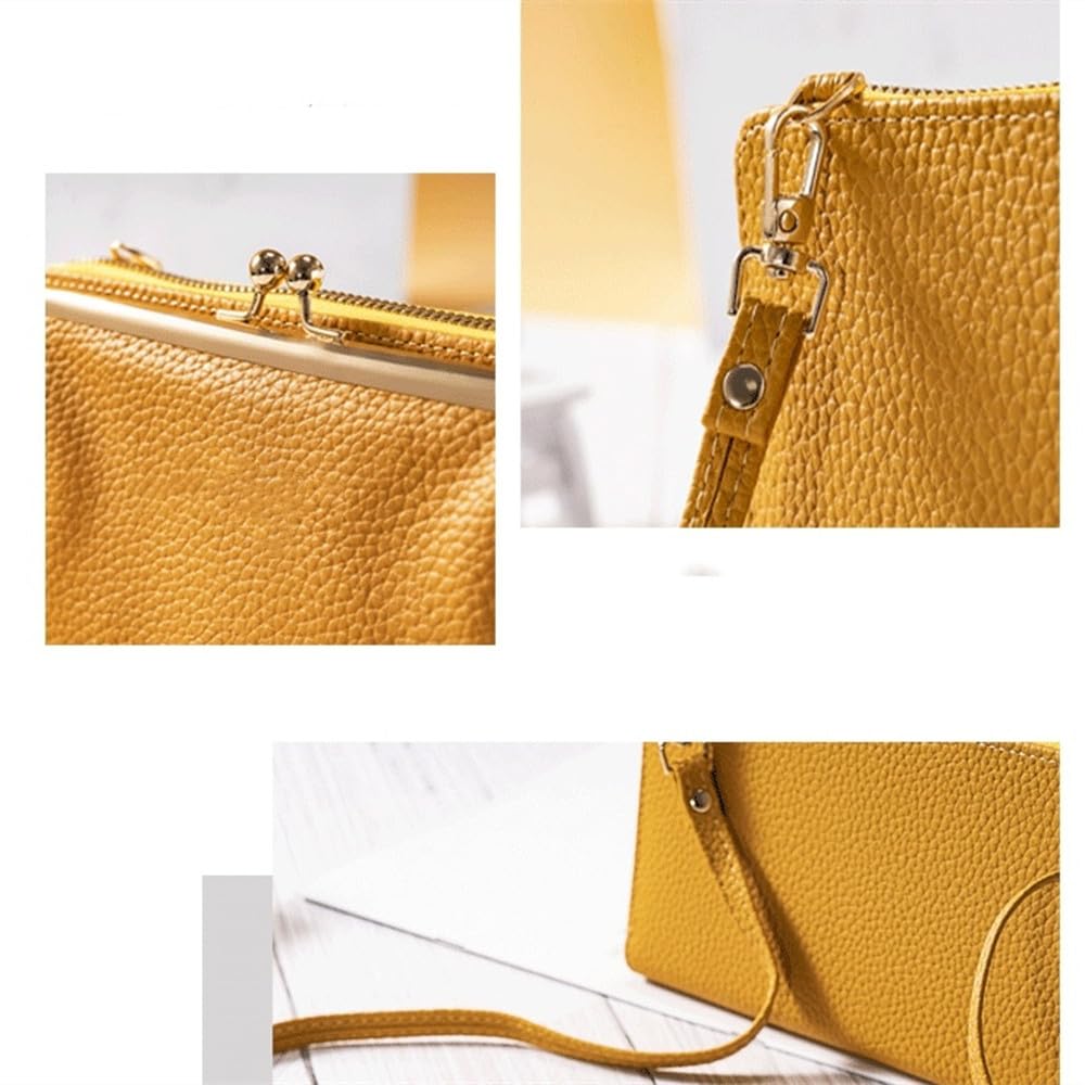 Borsa a tracolla monospalla alla moda per cellulare con chiusura a bacio, versatile, con più posizioni di carte, portachiavi, donna, nero