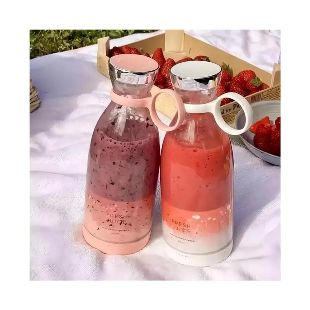 Frullatore portatile ricaricabile senza fili per succo fresco 350 ml Usb mini estrattore di frutta per alimenti frappè succhi (bianco)
