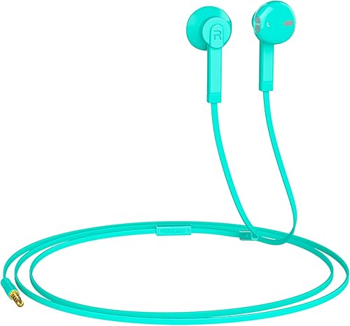 Auriculares con cable con micrófono, auriculares intrauditivos estéreo de alta fidelidad, graves potentes y audio cristalino, auriculares de 0.138