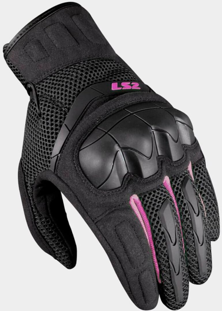 LS2 Kubra Damskie rękawice motocyklowe, czarny/różowy, XS