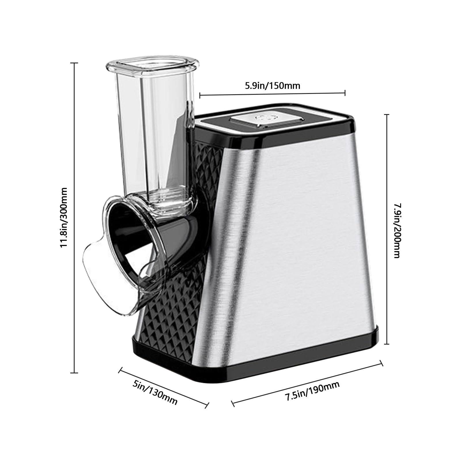 5 en 1 Râpe a Légumes Électrique, Coupe-légumes électrique 800W, Hachoir Électrique & Trancheuse de Légumes & Râpe à Fromage, pour Fromage, Carottes, Pommes de Terre, Concombres (B)