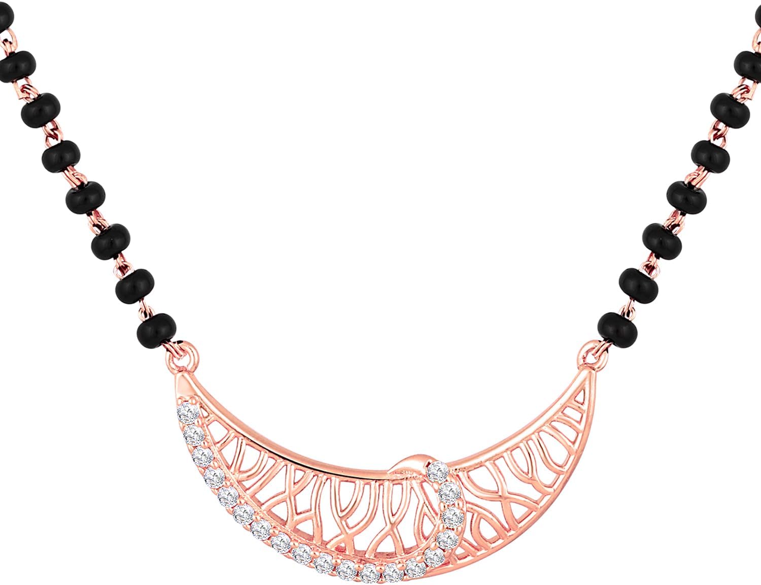 Gold Plated Cubic Zirconia Studded Mangalsutra Ethnic Fashion Jewelry Gift for Women Girls