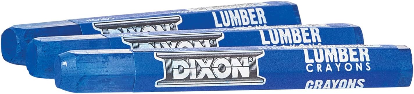 Dixon Industrial Lumber Crayons, Blue, 12 Count