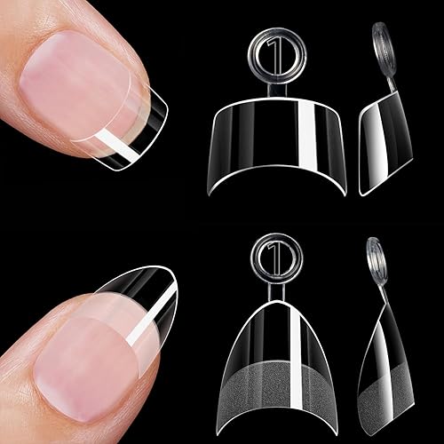 480Pcs Extra Short Half Cover Almond &Tapered Square Nail Tips