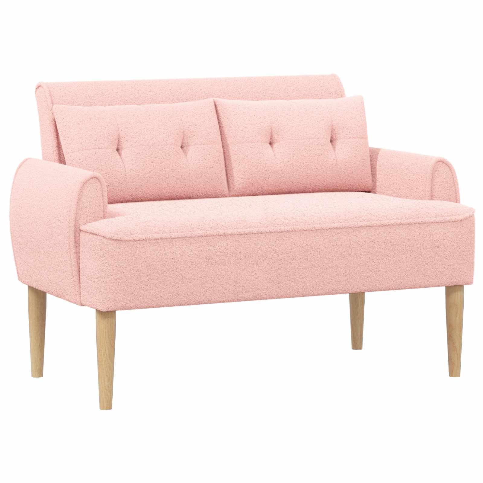vidaXL Zweisitzer mit Knopfheftung Rosa 117 x 67 x 77 cm Bouclé