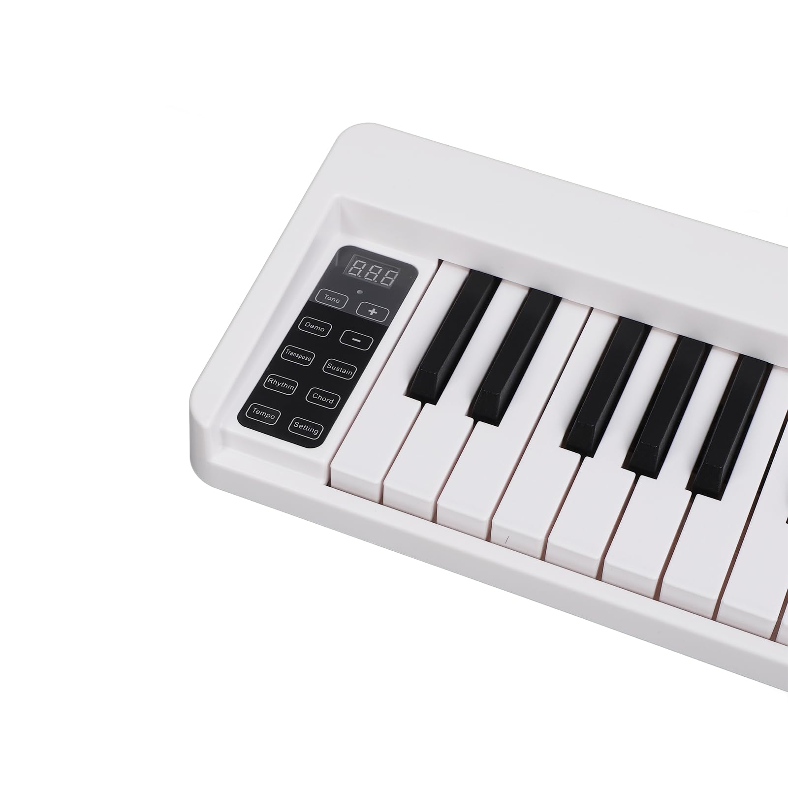 Pianino Elektroniczne 61 Klawiszy, Przenośna Składana Klawiatura Fortepianowa dla Początkujących (WHITE)