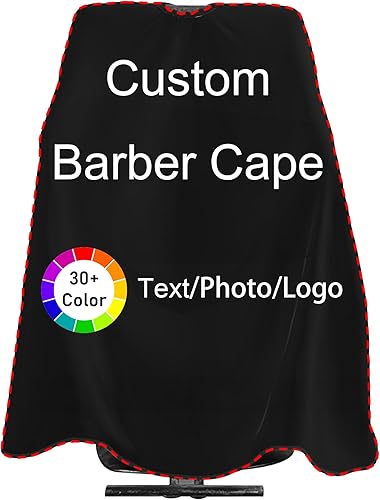 Capa de peluquería personalizada para hombres, capas de corte de pelo personalizadas, diseño de tu logotipo, texto, imagen, salón de belleza, capa