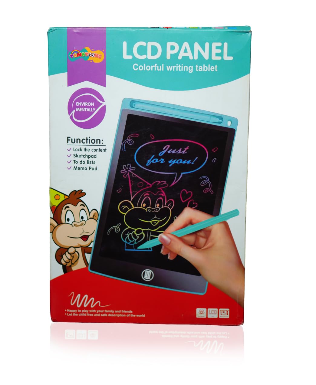LCD Writing Tablet, 12-Inch Digital Drawing Board with Stylus, Colorful Electronic Writing Pad with Lock Function, One-Tap Erase, Memo Pad for Kids and Adults, 18 x 28 cm