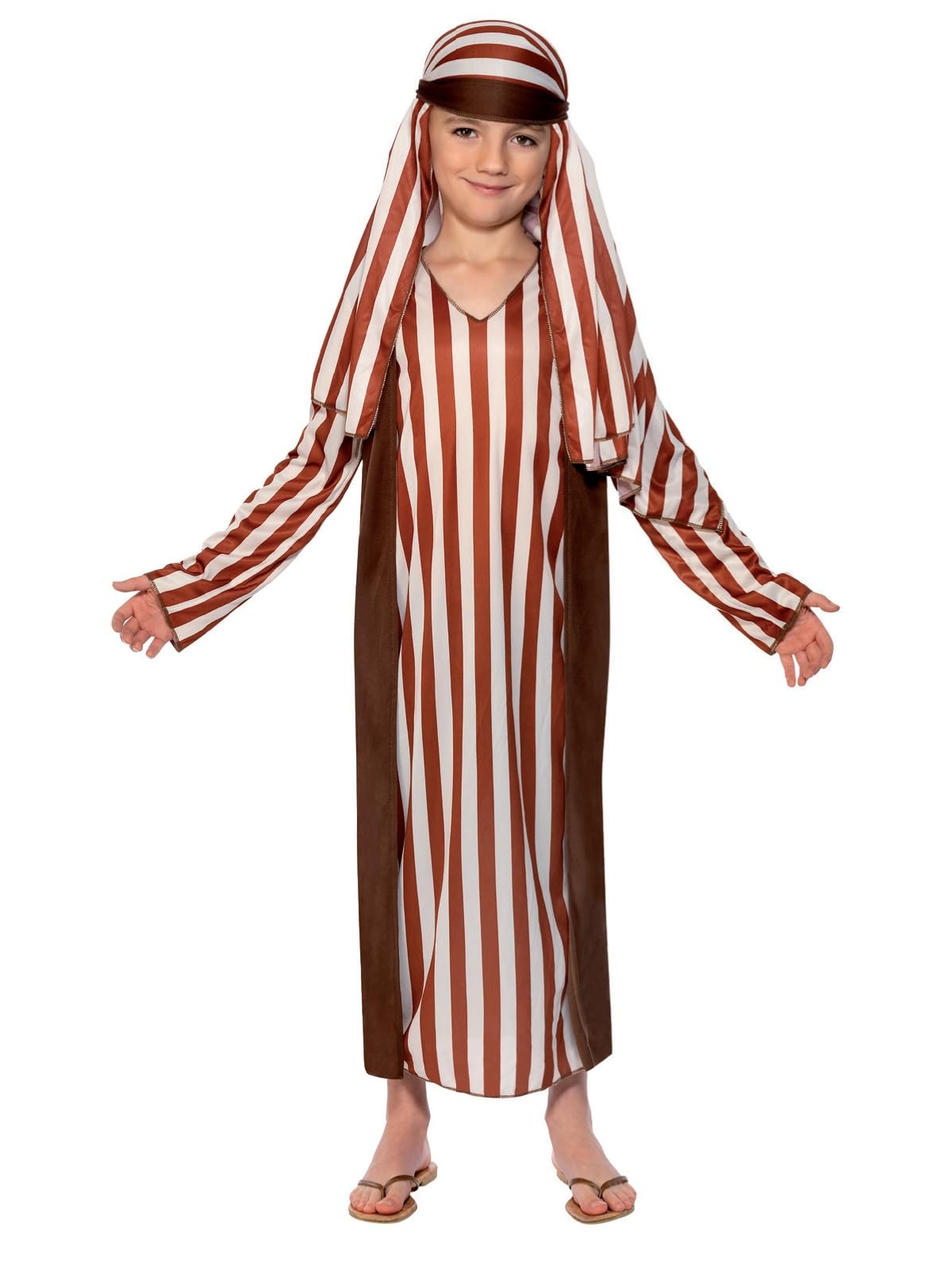 Smiffys Unisex Kids Brown Shepherd Costume Child & White