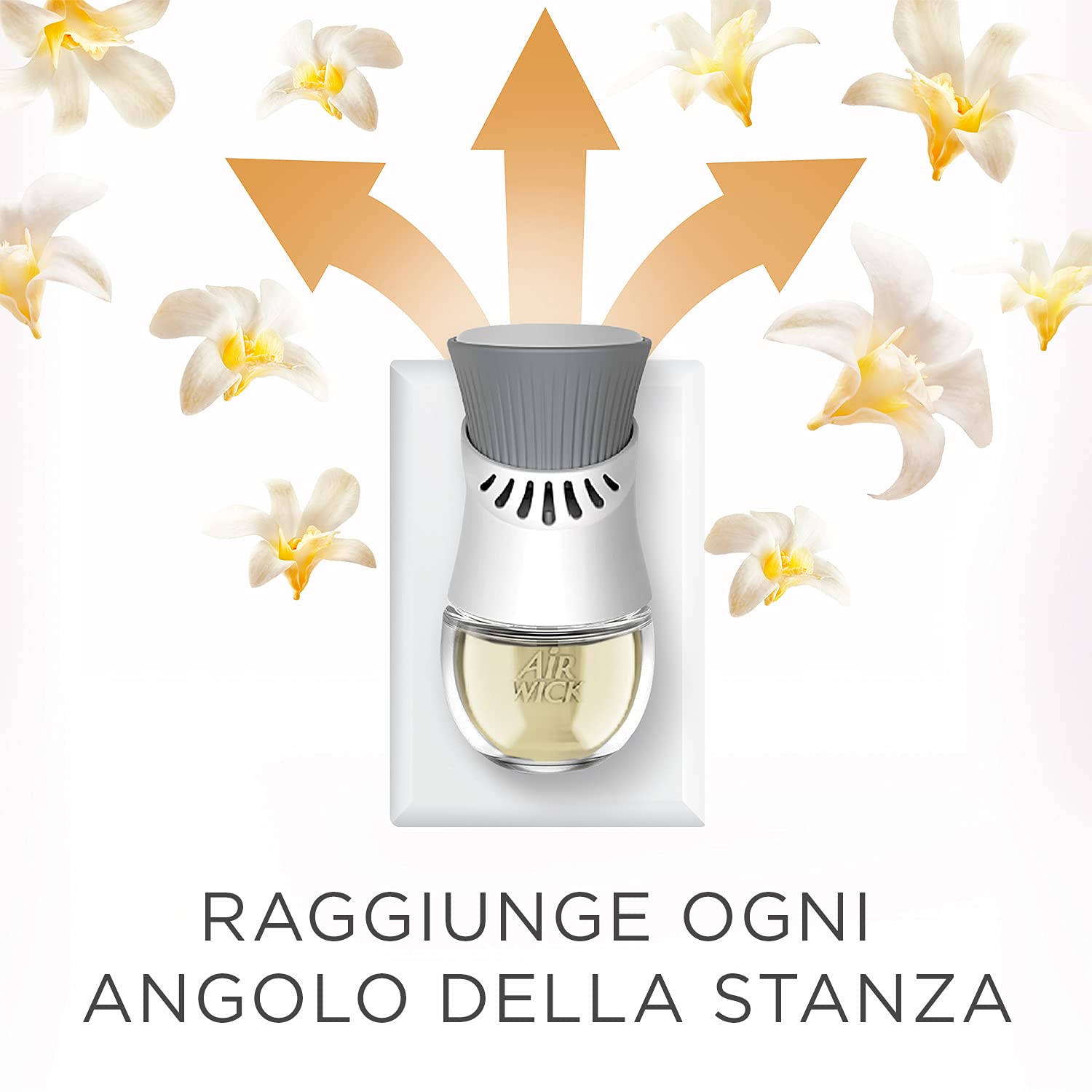 Airwick Diffusore di Oli Essenziali Elettrico, 1 Confezione con 3 Ricariche, Fragranza Vaniglia e Thè Bianco, Grigio, 19 ml (Confezione da 3)