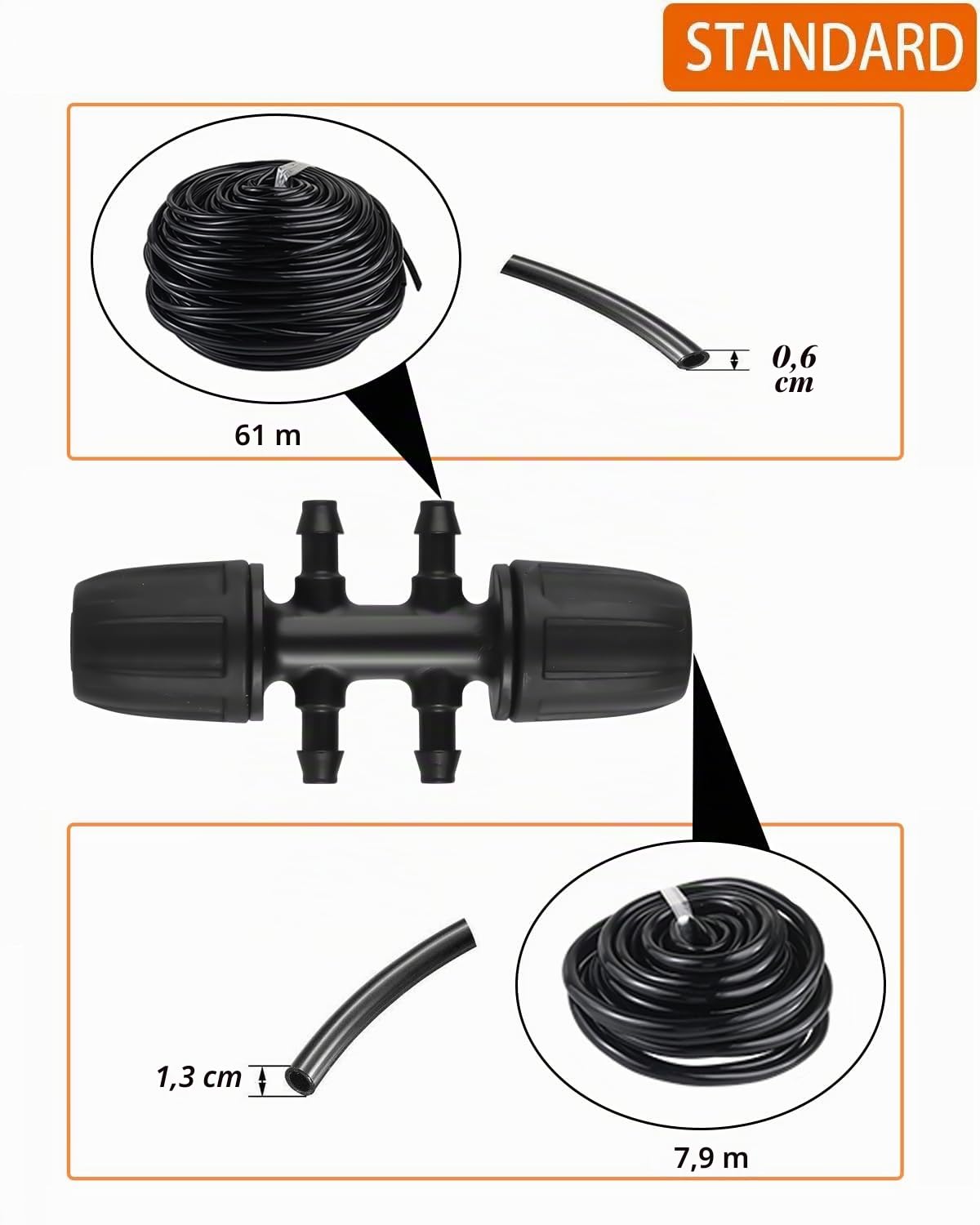 226 FT Kit di Irrigazione a Goccia, MSDADA Giardino con Micro Sistema di Irrigazione Automatico, Kit di Irrigazione per Piante, Ugello Nebulizzatore per Piante Serre, Aiuole, Patio, Prato