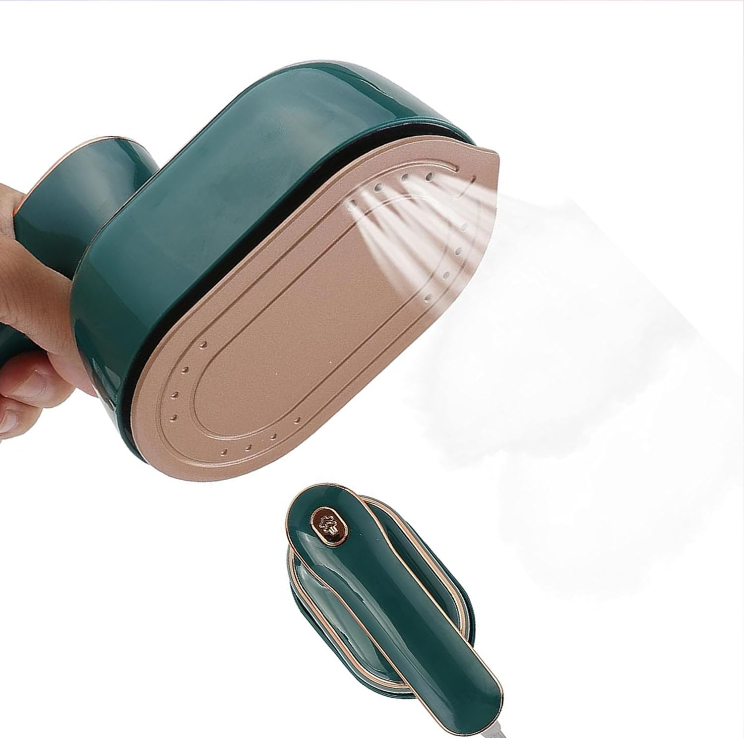 970W Large Portable Travel Micro Iron for Outdoor Travel Home Clothes Ironing,Handheld MIni Garment Steamer with 180° Rotatable Handle and measuring cup,Anti-scalding pad,Dry and Wet,100-120V/60Hz