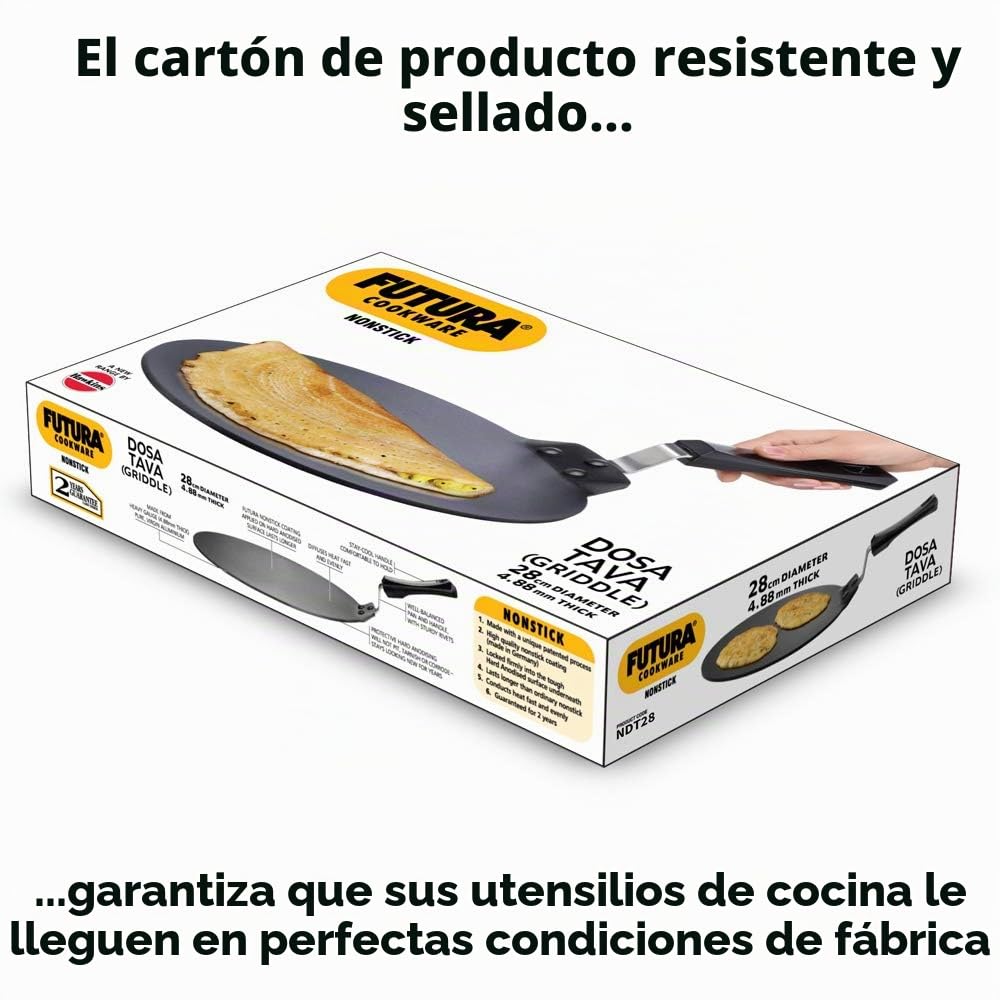 Futura Hawkins Q41 Antiadherente Dosa Tava Plano/Plancha, Negro, 11"