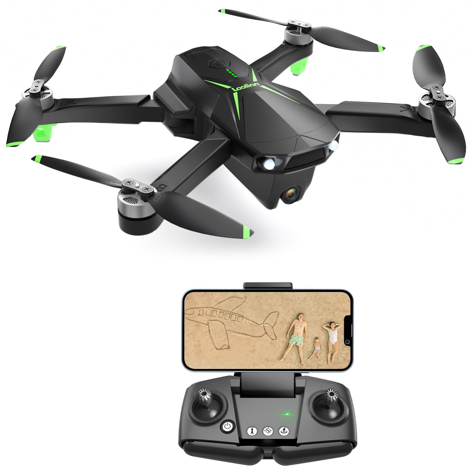 Loolinn | Dron con Cámara 4K para Adultos y Niños 12+ Años para Regalo - Menos de 250g, Fotos en 4K, Videos en 2K, Retorno Inteligente por GPS, Certificación Aprobada C0 (Ideal para Regalo)
