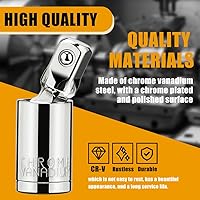 Vista 5 de 3PCS Universal Joint Socket Set, 1/4” 3/8” 1/2” Drive Swivel Socket Adapter Set, Premium Chrome Vanadium Steel Universal Joint Socket Adapter