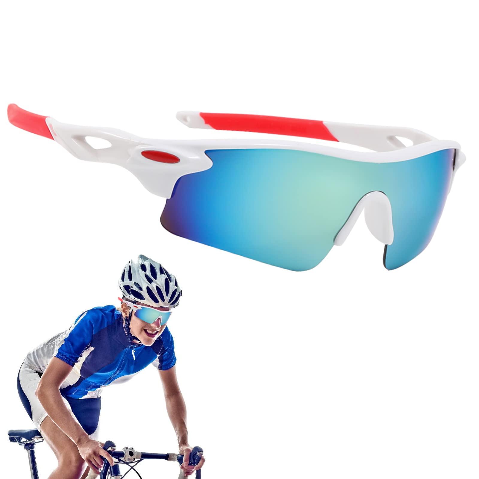 YOYIAG Gafas de ciclismo rápidas para bicicleta, gafas de sol de carreras, gafas de ciclismo al aire libre, deportes al aire libre, gafas deportivas para hombre y mujer, color blanco