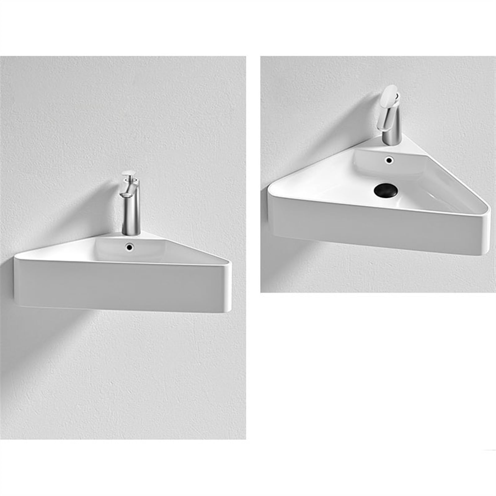 Benutzerdefinierte Eckwaschbecken Hochtemperatur-Keramik Dreieckige Waschbecken Platzsparende Wandwaschbecken Waschbecken Badezimmer