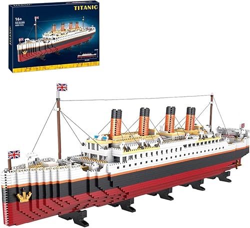 Titanic - Juego de bloques de construcción modelo de 4000 piezas de microbloques, kit de modelo de crucero, ladrillos de Titanic para bricolaje,