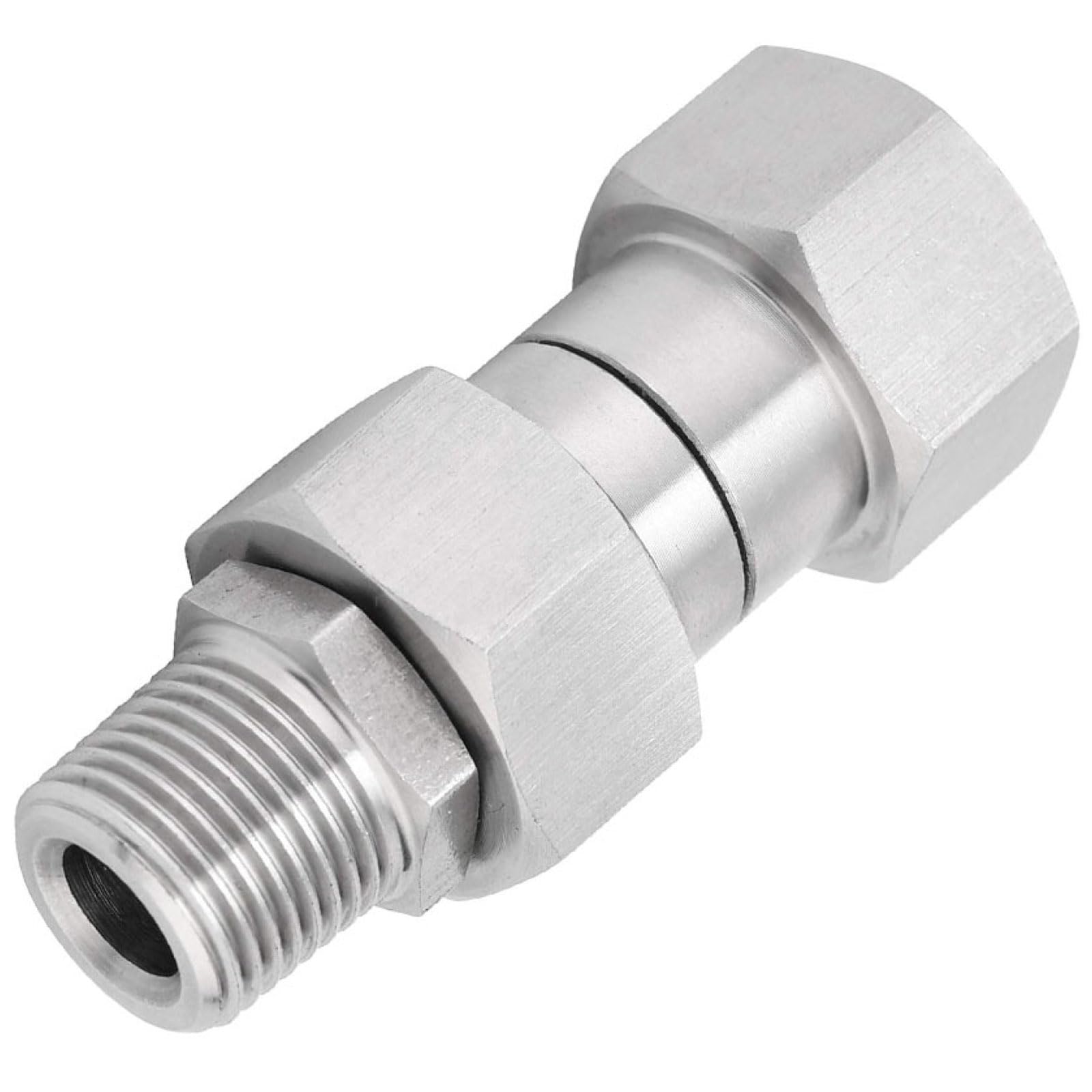 Pressure Washer Swivel 360 Degree Rotation Stainless Steel Hose Adapter Connector for Car Wash Water Gun, 4500PSI (3/8")