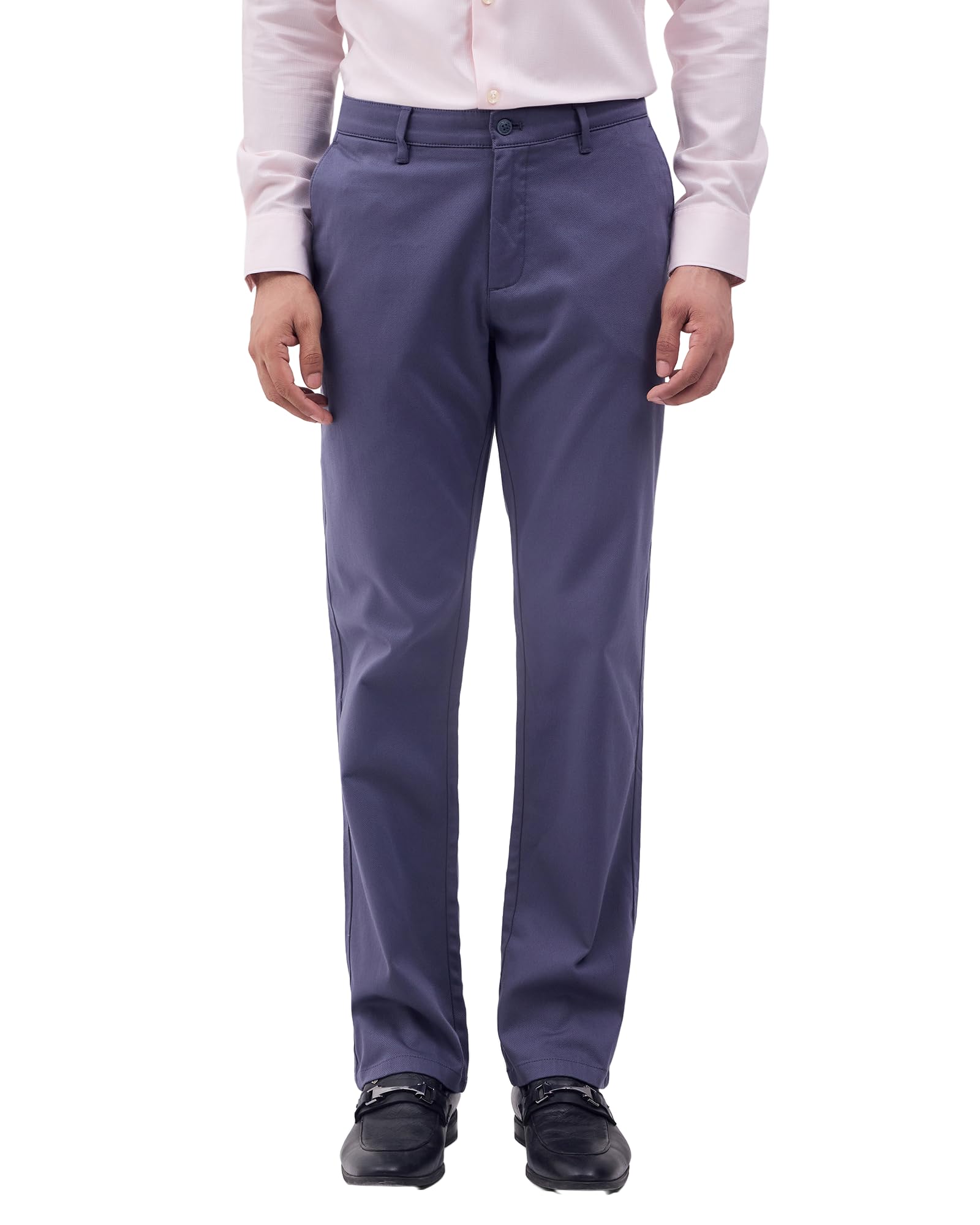 blackberrys Men Dobby Textured Comfort Fit Casual Trouser | Cotton Blend | Stretchable-picture-14
