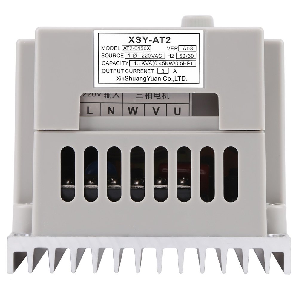 Walfront Variador de Frecuencia VFD de 0.45 kW Inversor Variable de Controlador de Velocidad para el 220 V AC Motor