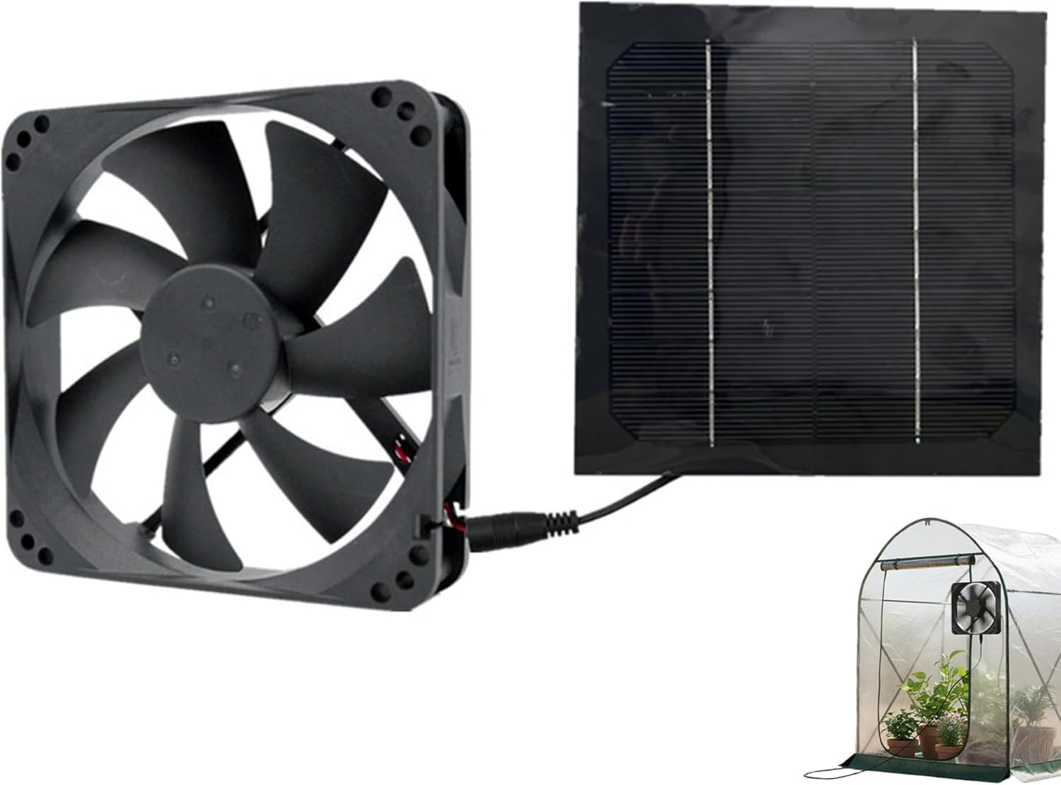Solar Fan for Greenhouse Solar Powered Exhaust Fan with High Efficiency Panel Strong Ventilation for Dog House Shed RV Outdoor Cooling and Air Circulation