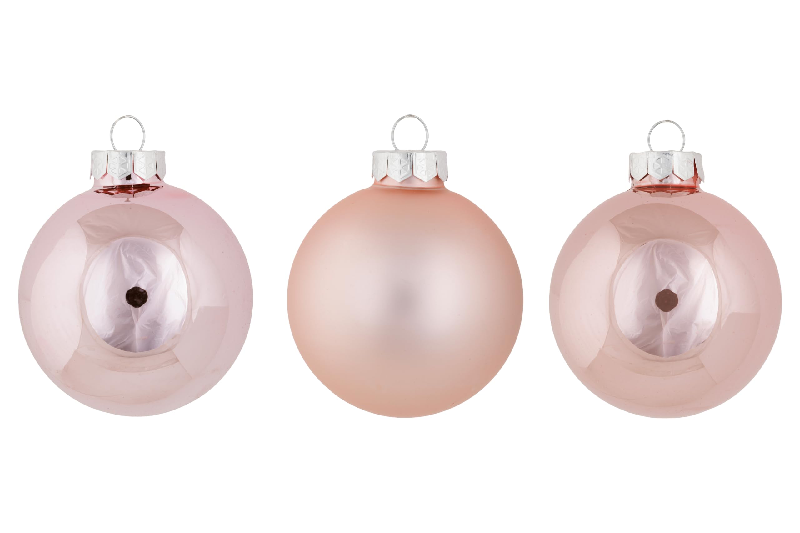 Boules de Noël en verre rose Cosy Home par 24 de 6 cm pour sapin chic