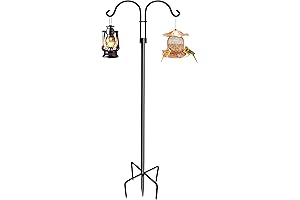 Heavy Duty Outside Adjustable Shepherds Hook for Bird Feeders, Hanging Baskets, and Hummingbird Feeders