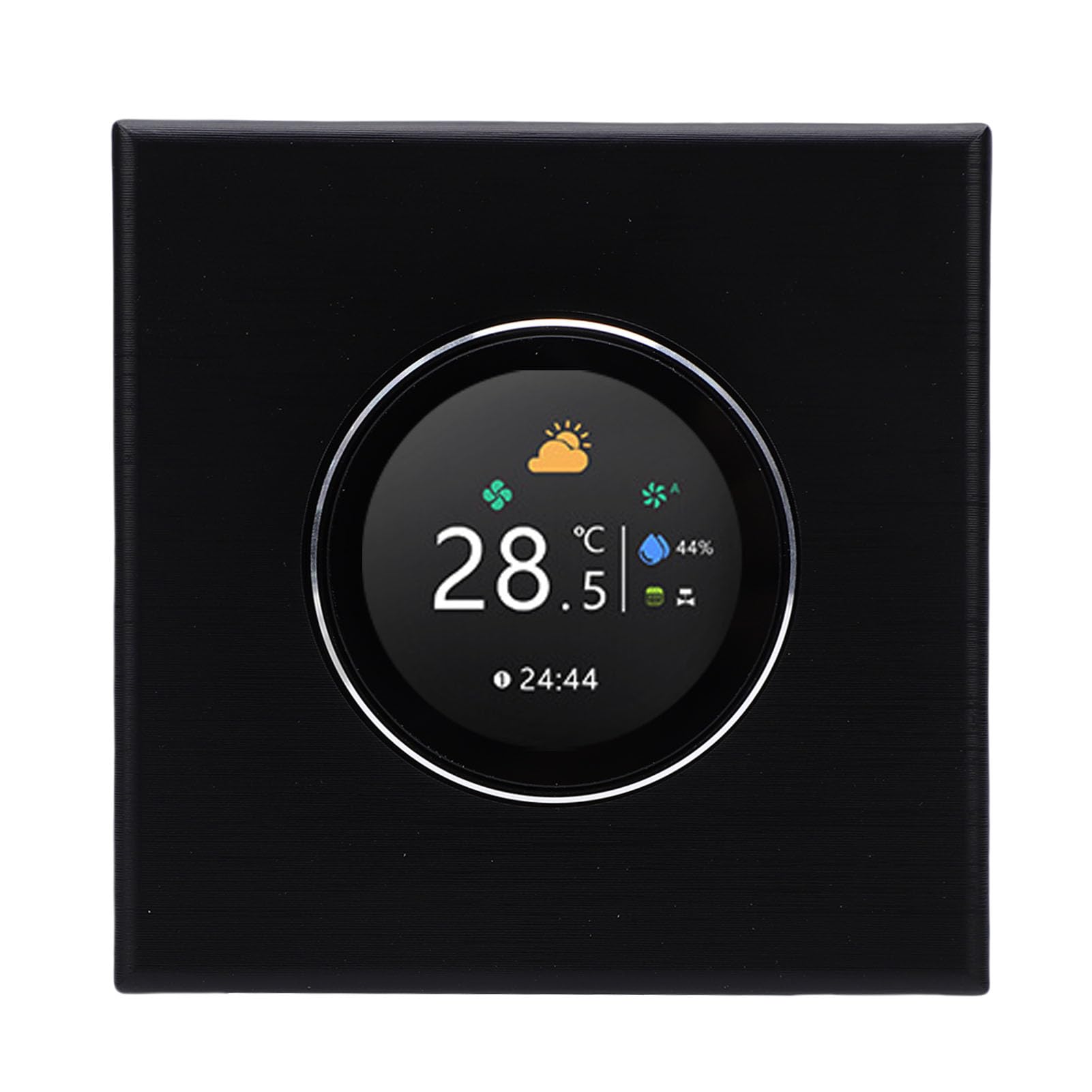 Generic Inteligentny Termostat, Sterowanie Wi-Fi, Kolorowy Wyświetlacz, Urządzenie do Regulacji Temperatury w Kolorze Czarnym, Elektryczny Sterownik Ogrzewania Podłogowego, z Pokrętłem