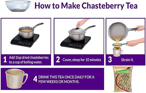 Miniatura 3 de A.K. Herbaveda- Semillas de Chasteberry para té 3.53 oz  Vitex Agnus-Castus  Pimienta de monje  Bueno para mujeres