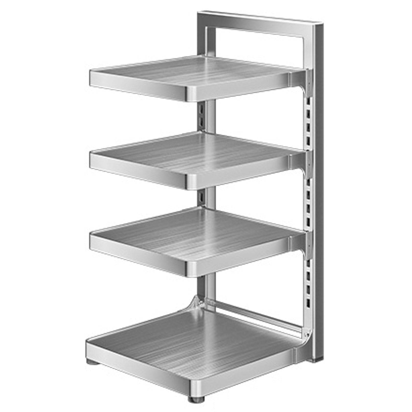 Étagère de rangement robuste en acier inoxydable pour casseroles et poêles, support réglable à 3 niveaux pour comptoir de cuisine, solution de rangement au sol peu encombrante