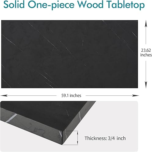 Miniatura 396 de Kaboon Mesa universal de 45.67 x 23.62 pulgadas, escritorio sólido de una pieza, encimera de melamina reversible, escritorios dobles, escritorio en