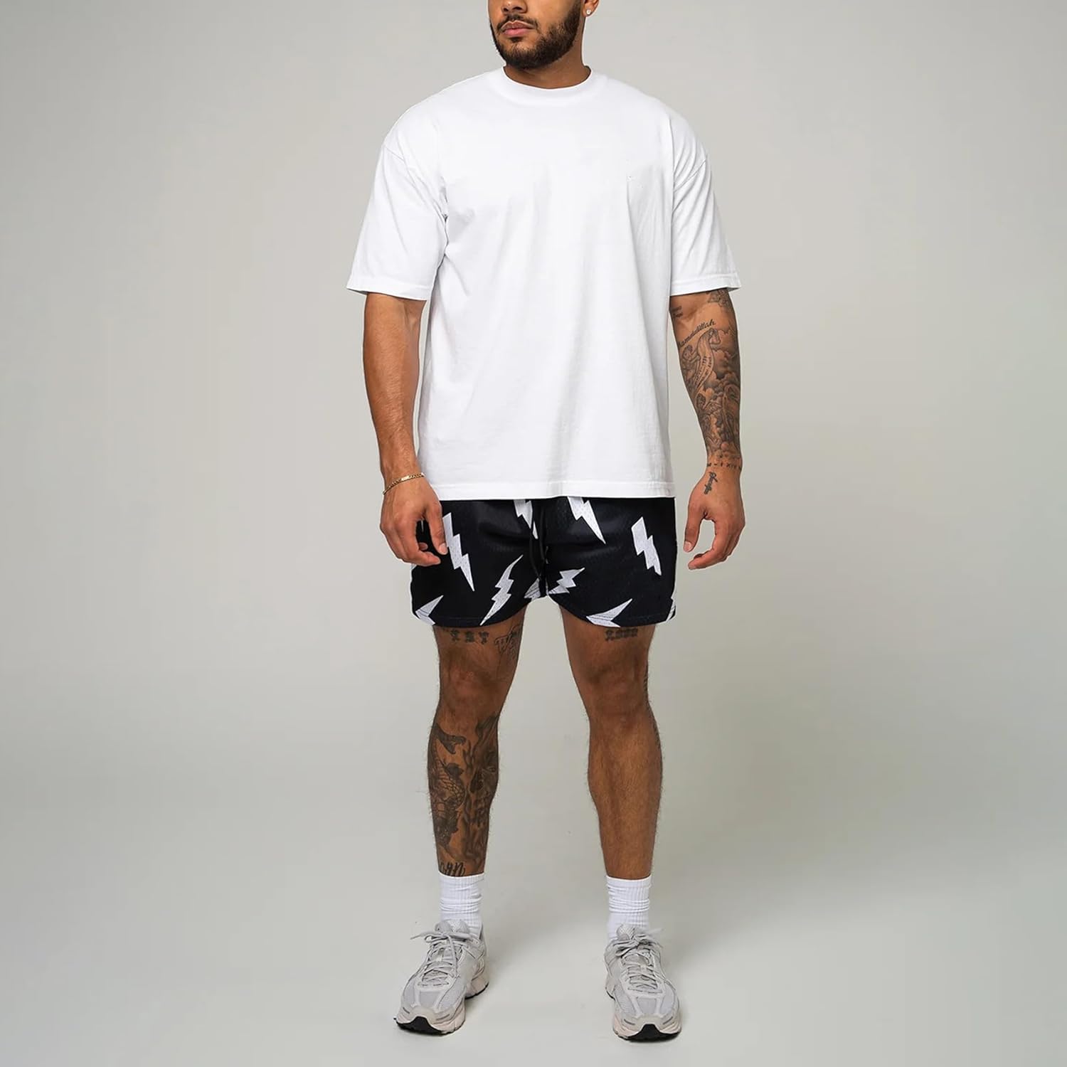 DIOTSR Mens Graphic Shorts Summer Casual Flat Front Shorts Cool Streetwear Designer Shorts Drawstring - Image 3