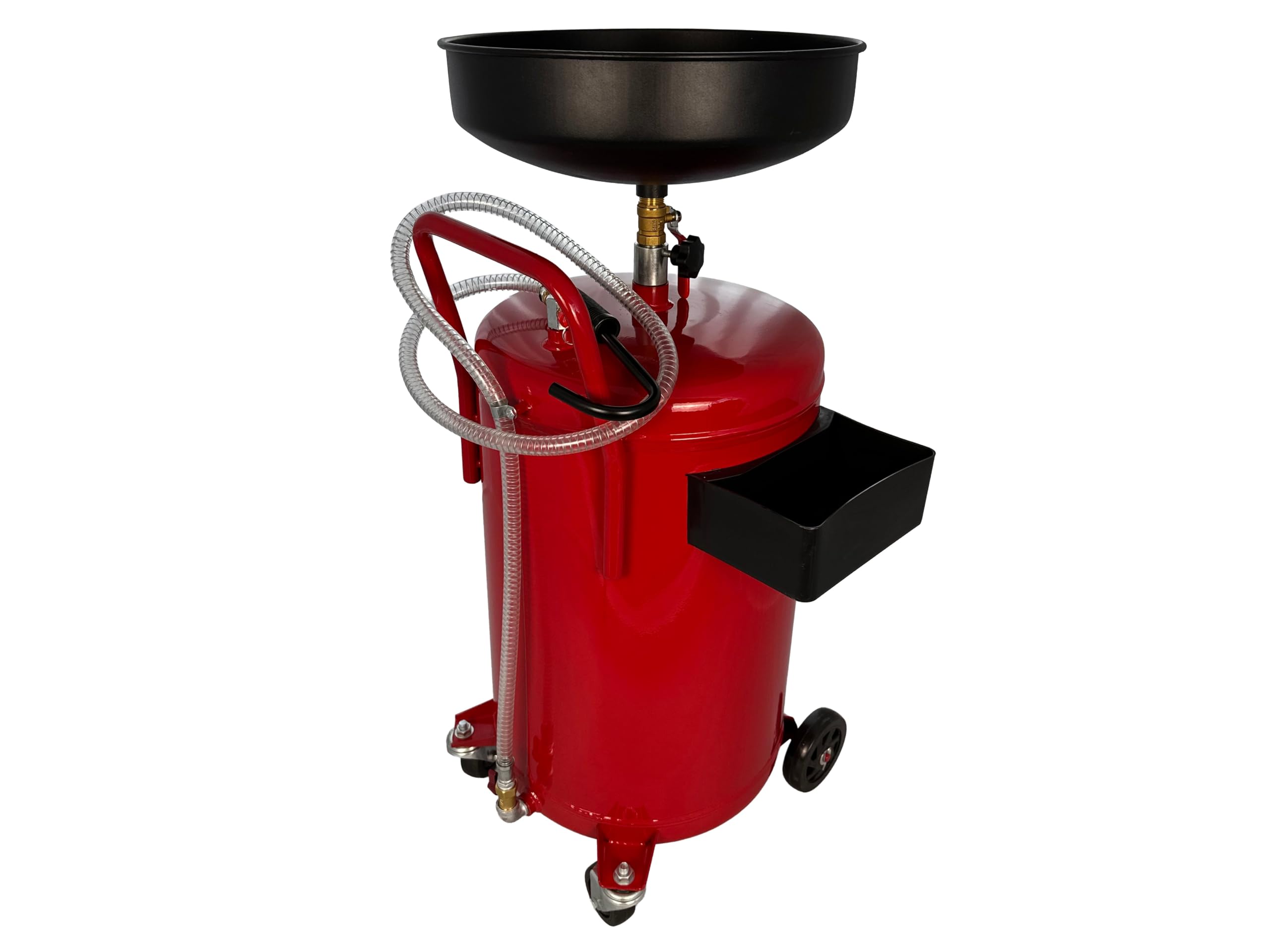 Serbatoio di Scarico e Cambio dell'olio, drenaggio Olio esausto, trasferimento del Carburante Fluido, Imbuto Regolabile in Altezza, con valvola di Regolazione della Pressione,75 Litri
