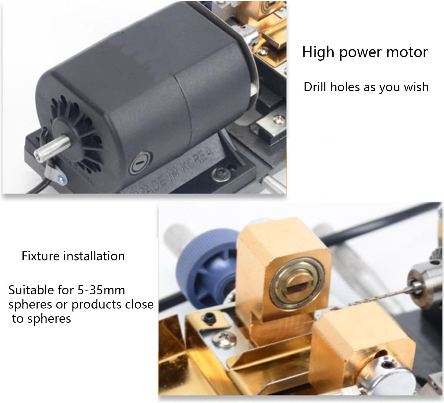 Perlenbohrmaschine, 480 W/680 W Geschwindigkeit einstellbares Schmuckherstellungswerkzeug, Korallen- und Perlenpoliermaschine, komplettes Set mit Pedalschalter für Bastelbedarf