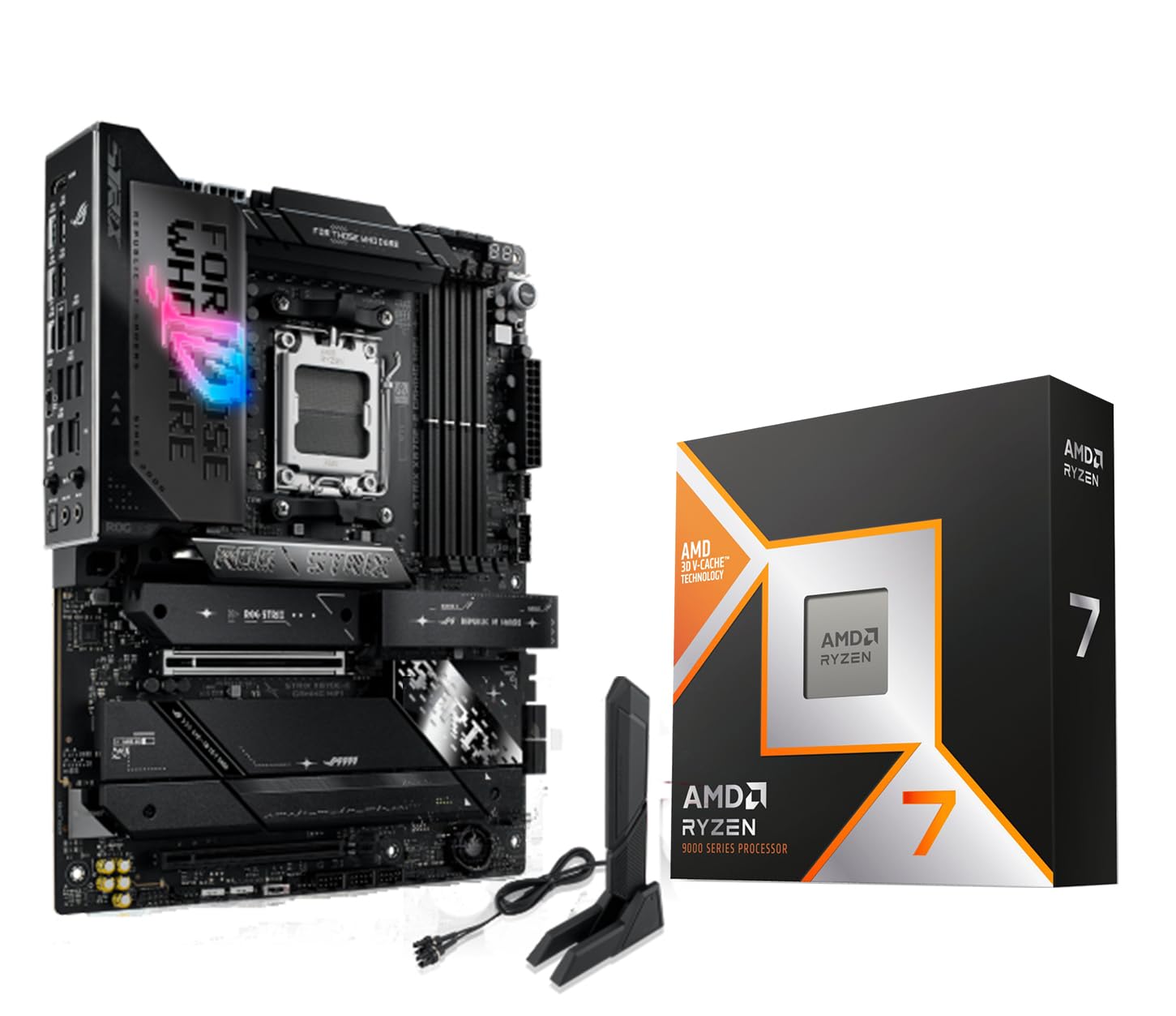 AMD Ryzen 7 9800X3D Processor with ASUS ROG Strix X870E-E R2 Motherboard