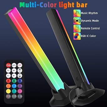 LEAZZLE LED TV-Lampe RGB-Musiksynchronisation Gaming-Lampe mit Fernbedienung farbwechselndes TV-Spiele-Hintergrundlicht geeignet für Spiele Computer und Raumdekoration [Energieklasse F]