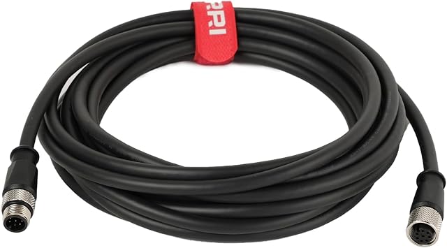 M12 Sensor Cable Aviation 8pin A-Code Male to 8pin Female Extension Cable for Signal Transmission |Smart Sensors |Dual RTD Sensors