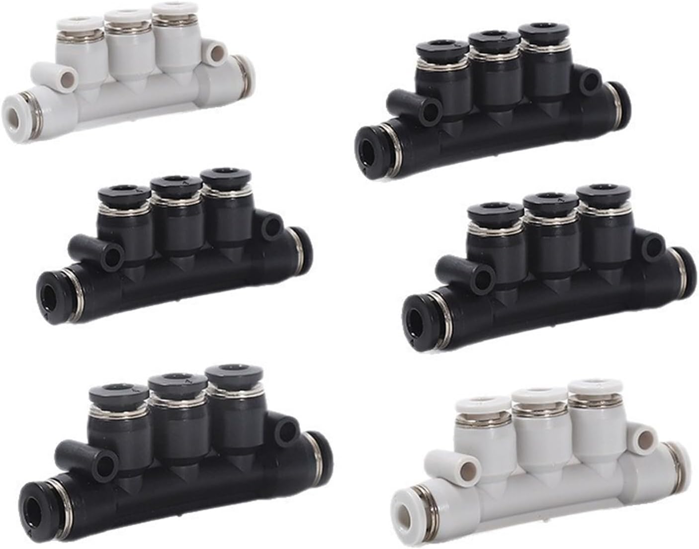 PK-4/6/8/10/12 Five-Way Connector Pneumatic Quick Plastic Quick- Air Pipe 1Pcs(Premiumblackpk-6)