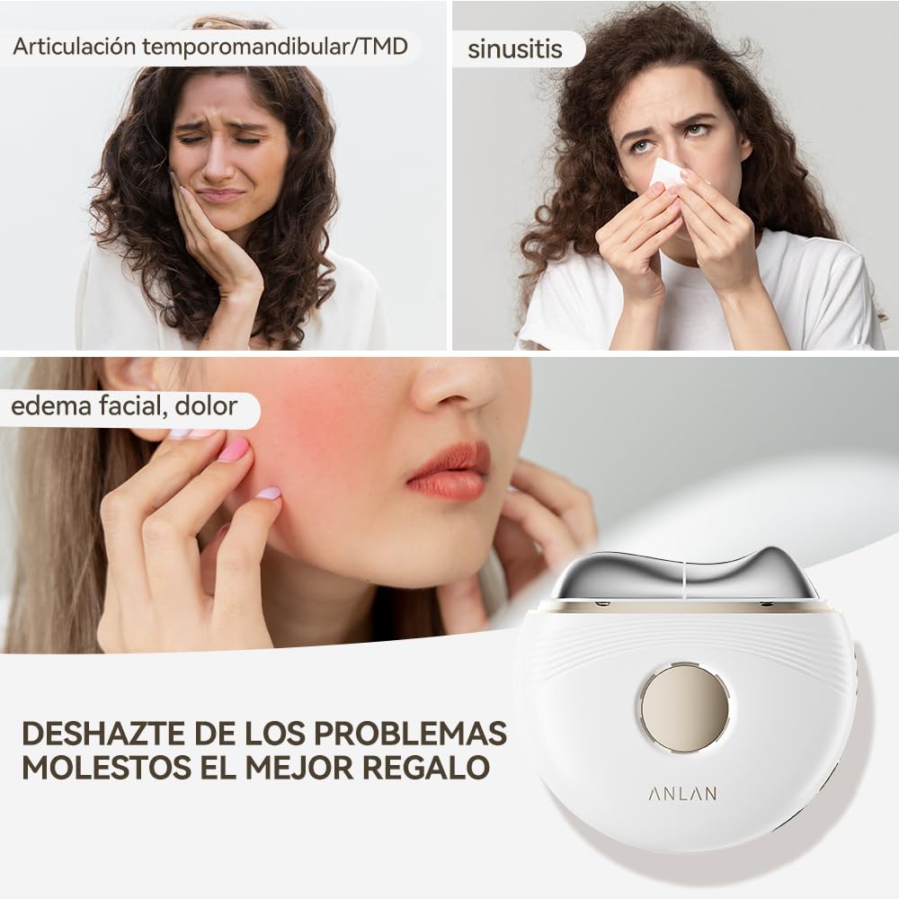ANLAN Dispositivo Anti Rughe Viso, Massaggio Viso, Dispositivo Massaggio Viso Massaggiatore Viso Apparecchio Lifting Viso e Collo Doppia Mentone Dispositivo
