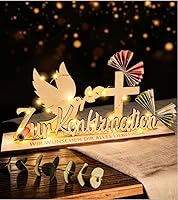 Geschenke zur konfirmation Mädchen Jungen, Geldgeschenk Konfirmation aus Holz mit LED Lichterkette, Also Tischdeko & Deko, Konfirmationsgeschenke für Jungs Mädchen