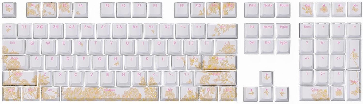 Embroidery Backlit Keycap Set 135/108PCS Double Shots Sublimations Keycaps for Mechanical Keyboard Gamers Keycaps